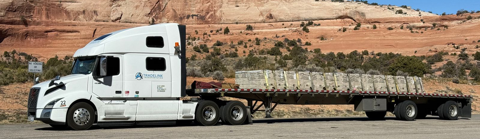 Flatbed on a cross-border highway